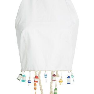 Rosie Assoulin Oh, Buoy! Mustache Stretch-Cotton Halter Top